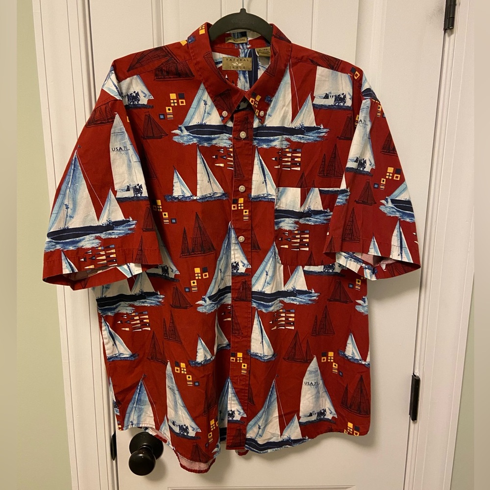 Men’s Sailboat Button Up Shirt